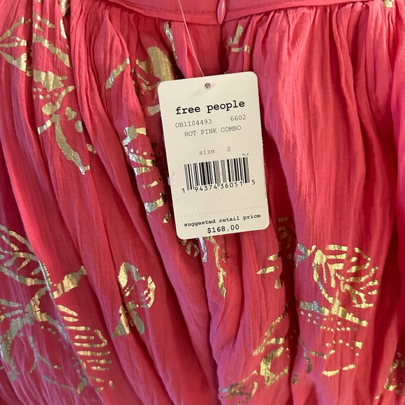 Free People Baja Babe midi dress in hot pink combo - Picture 9 of 13
